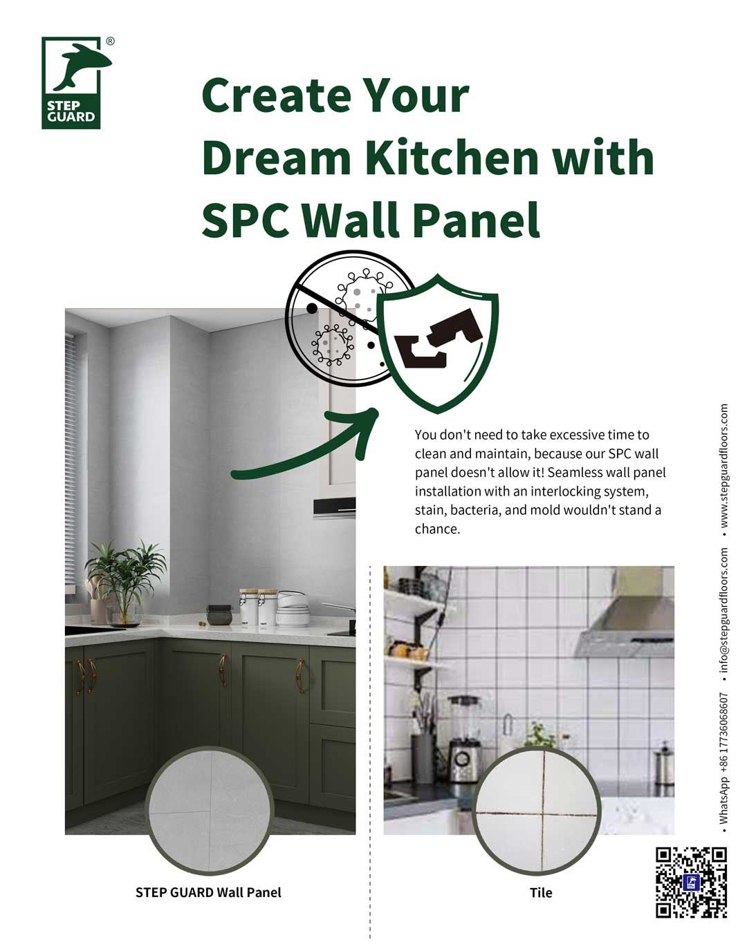 SPC Wall Panel prevents bacteria and mildew, promotes hygienic environment in catering facilities and restaurants